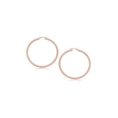 14k Rose Gold Polished Hoop Earrings (15 mm)