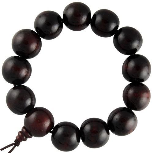 Unisex Dark Brown Wood Prayer Bracelet