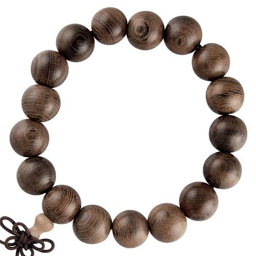 Unisex Dark Brown Wood Prayer Bracelet