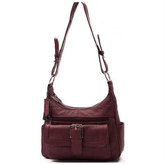 AFONiE Collection Timeless Genuine Leather Wine Color Women Purse