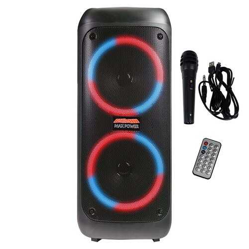 Maxpower Rechargeable Bluetooth Speaker - 6500 Watts 8"x 2 Woofers LED Lights