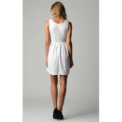 Women's Belted Fit & Flare Lace Dress