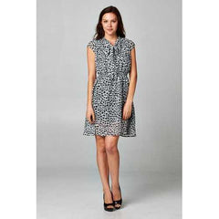 Women's Printed Tie Neck Dress