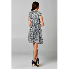 Women's Printed Tie Neck Dress