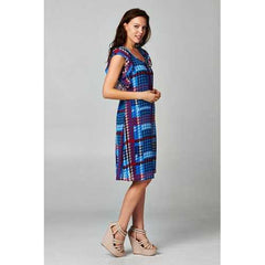 Women's Printed Chiffon Houndstooth Dress