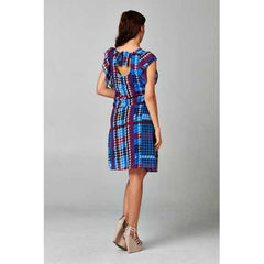 Women's Printed Chiffon Houndstooth Dress