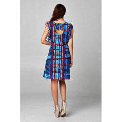 Women's Printed Chiffon Houndstooth Dress