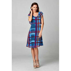 Women's Printed Chiffon Houndstooth Dress