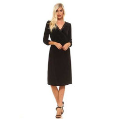 Women's Velvet Scallop Lace Trim Wrap Dress