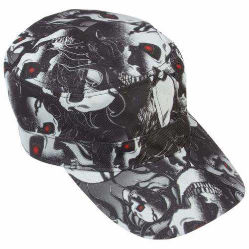 Red Eye Skull Design Cap