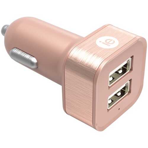 iEssentials IEN-PC22A-RGLD 2.4-Amp Dual USB Car Charger (Rose Gold)