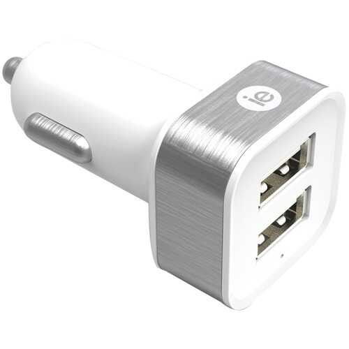 iEssentials IEN-PC22A-WT 2.4-Amp Dual USB Car Charger (White)