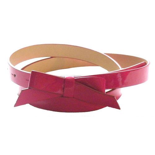 Dressy Skinny Leather Bow Belt