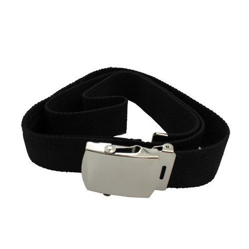 Canvas Belt With Back Zipper For Money Adjustable Size Black Color