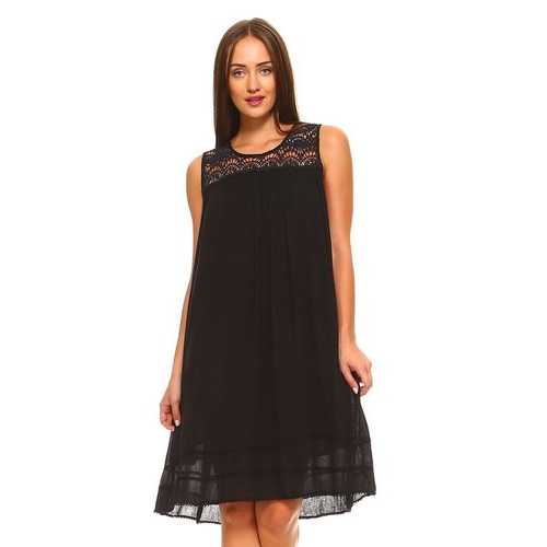 Women's Crochet Sleeveless Tunic Dress