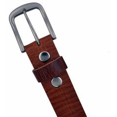 100% Cowhide Leather Snap On Buckle Belt