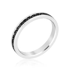 Stylish Stackables with Jet Black Crystal Ring