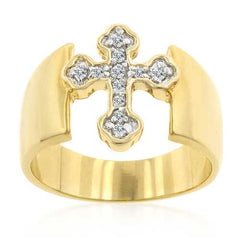 Two-tone Finish Cross Ring