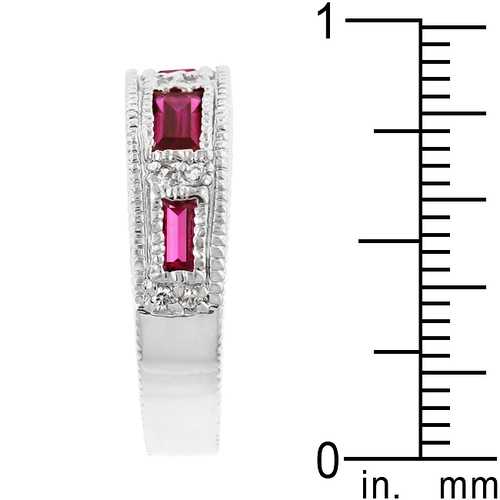 Ruby Red Bezel Eternity Band