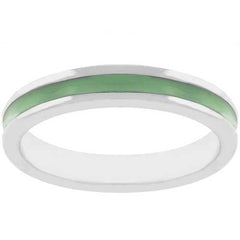 Olive Green Enamel Eternity Ring