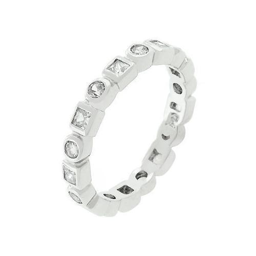 Rhodium Plated Eternity Stackable Band