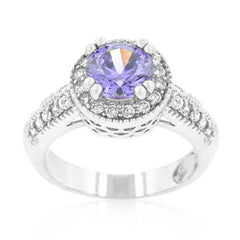 Lavender Halo Engagement Ring