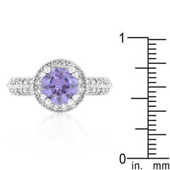 Lavender Halo Engagement Ring