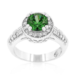 Emerald Halo Engagement Ring