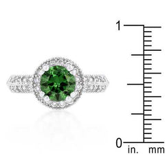 Emerald Halo Engagement Ring