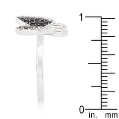 Black and White Cubic Zirconia Butterfly Ring