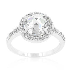 Halo Style Faceted Engagement Ring