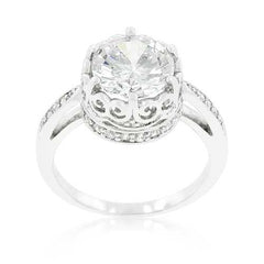 Royal Crest Filigree Cubic Zirconia Ring