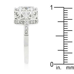 Royal Crest Filigree Cubic Zirconia Ring