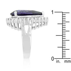 Cubic Zirconia Purple and Clear Cocktail Ring