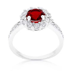 Garnet Halo Engagement Ring