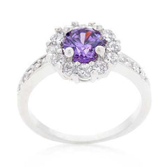 Lavender Halo Engagement Ring