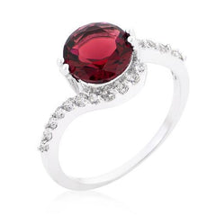 Red Swirling Engagement Ring