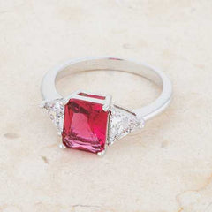 Classic Fuchsia Rhodium Engagement Ring