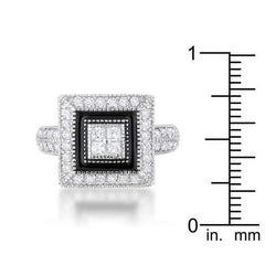 Shira 0.7ct CZ Rhodium Antique Ring