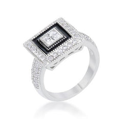 Shira 0.7ct CZ Rhodium Antique Ring