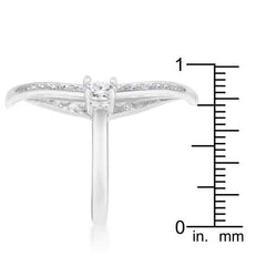 Luna .75ct CZ White Gold Rhodium Delicate Ring