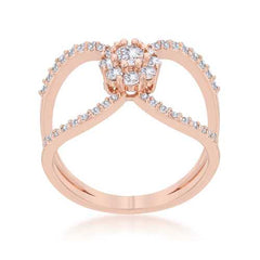 Joyce 0.4ct CZ Rose Gold Delicate Floral Wrap Ring