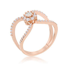 Joyce 0.4ct CZ Rose Gold Delicate Floral Wrap Ring