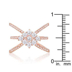 Mindy 0.8ct CZ Rose Gold Delicate Triple Wrap Ring