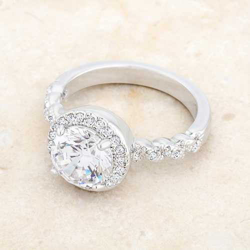 Jordana 2.2ct Clear CZ Rhodium Classic Ring