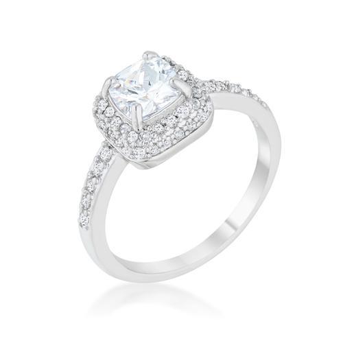 Serena 1.5ct Clear CZ Rhodium Art Deco Ring