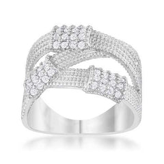 Peyton 0.36ct CZ Rhodium Wide Cable Statement Ring