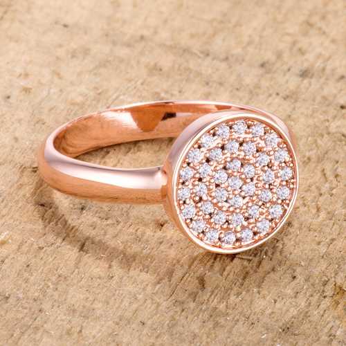 0.2ct CZ Rose Gold Pave Circle Ring