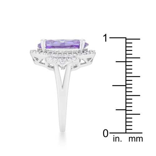 Melanie 5.95ct Amethyst CZ Rhodium Cocktail Ring