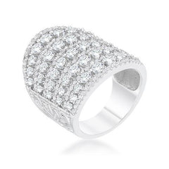 Charlyn 2.5ct Rhodium CZ Statement Cocktail Ring